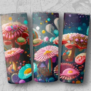Vivid Fantasy Mushroom Garden Beautiful Tumblers