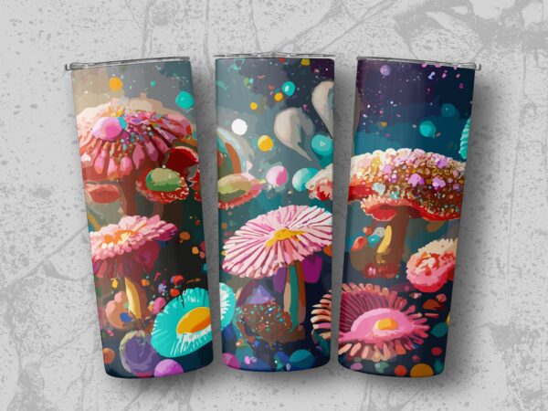 Vivid Fantasy Mushroom Garden Beautiful Tumblers