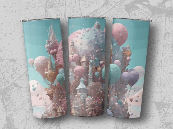 Dreamy Fantasy Cityscape with Whimsical Colors Tumblers