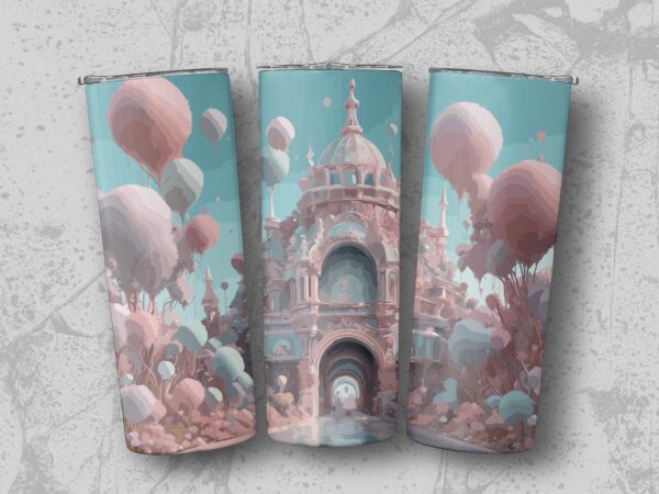 Enchanting Fantasy Castle Surrounded by Nature Tumblers